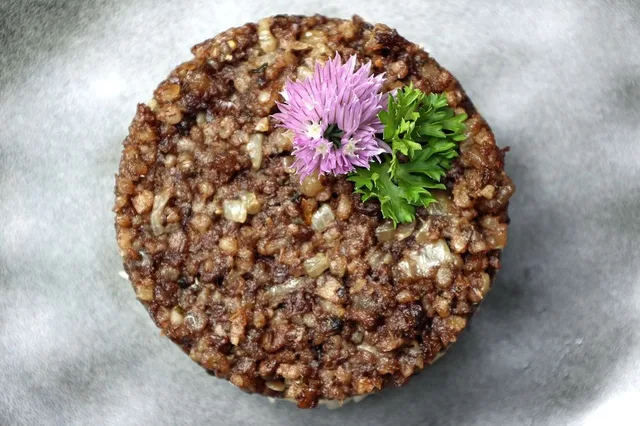 Crispy Black Pudding with Sauerkraut and Mashed Potatoes