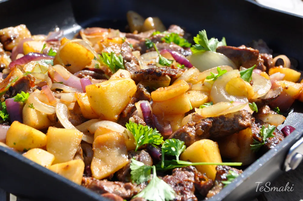 Chicken Liver with Caramelized Apple — main-course, fried recipe