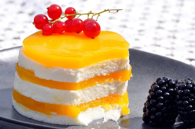 Mango Dessert with Creamy Sour Milk Rings