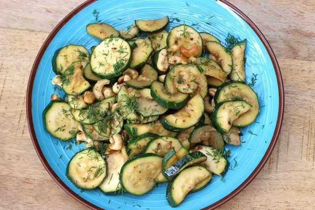 Zucchini with Cashews and Dill